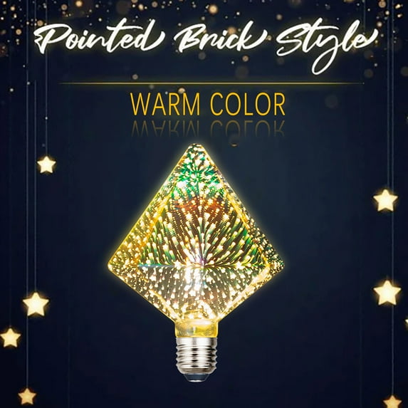 SATRINO 3D Light Fireworks Effect LED Bulb, ST64 Base E27 4.5W, Fireworks Filament Bulb 3D Colorful Lamp Bulb, 3000K (Warm White), Decorative Light Bulb, Christmas Holidays