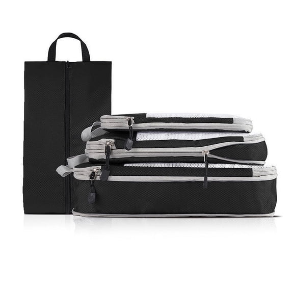 SATRINO 4 Set Compression Packing Cubes for Travel, Lightweight Vacation Travel Essentials, Travel Accessories for Suitcase Organizer Bags Set, Durable Luggage Organizer Travel Bags