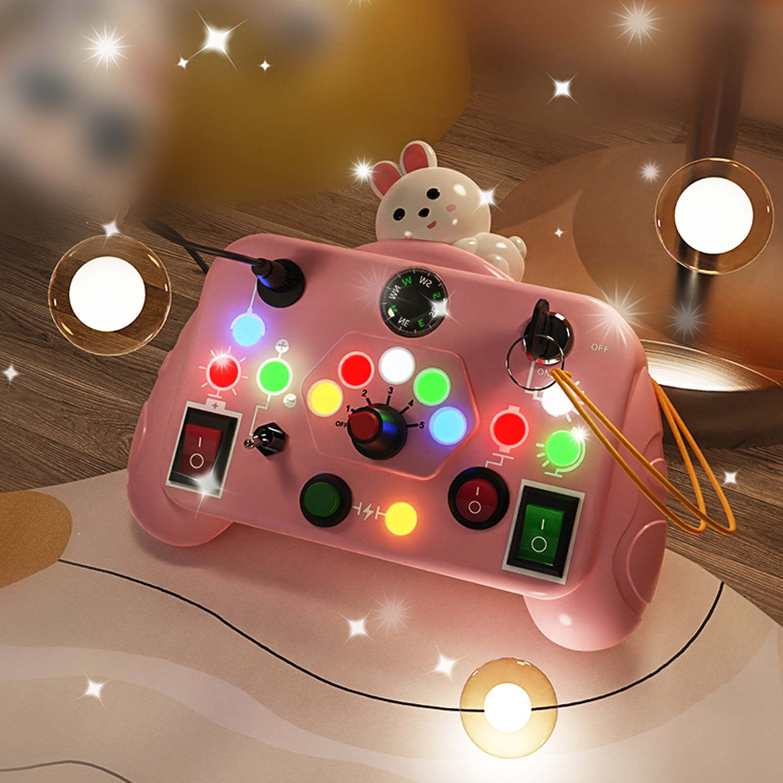 SATRINO Busy Board Toys for 1 Year Old Led Button Push Toys Light ...