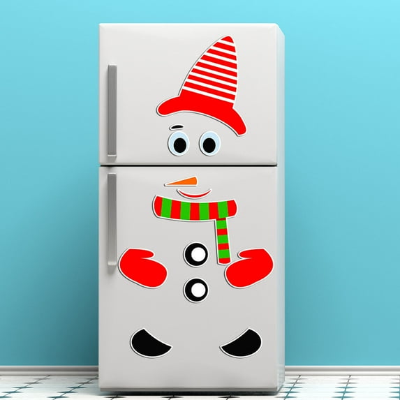 SATRINO Christmas Snowman Refrigerator Magnets Decoration 1Pcs, Magnetic Holiday Snowman Car Decals Fridge Garage Door Stickers, Waterproof Decorative Xmas Snowman Magnet Accessories for Party Decor