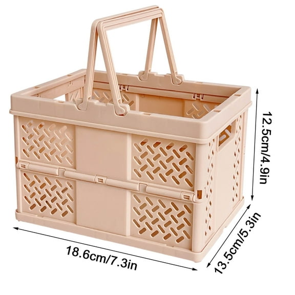 SATRINO Crates for Storage,Plastic Baskets for Organizing,Collapsible Shopping Basket,Foldable Crate with Handles,Collapsible Storage Crate,Car Basket,for Kitchen,Bathroom,Medicine (Purple)