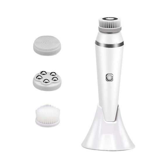 SATRINO Facial Cleansing Brush Electric Facial Exfoliating Massage Brush with 4 Cleanser Heads and 2 Speeds Adjustable for Deep Cleaning, Removing Blackhead, Face Massaging