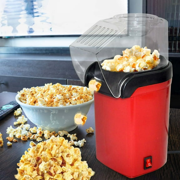 SATRINO Fast Hot Air Popcorn Popper Maker, Electric Popcorn Machine with Measuring Cup, No Oil, Easy to Clean & Maintain, Popcorn Machines for Home Family Party | Red