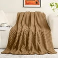 thumbnail image 1 of SATRINO Fleece Throw Blanket for Couch or Bed - 3D Imitation Turtle Shell Jacquard Decorative Blankets - Cozy Soft Lightweight Fuzzy Flannel Blanket Suitable for All Seasons(40"×28",Coffee), 1 of 8