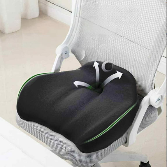 SATRINO Gel Enhanced Seat Cushion – Office Chair Cushion – Non-Slip Gel & Memory Foam Coccyx Cushion for Tailbone Pain - Desk Chair Car Seat Cushion Driving - Sciatica & Back Pain Relief (Black)