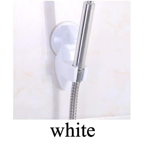 SATRINO Handheld Shower Head Holder Bracket Suction Cup Adjustable Vacuum Shower Wand Hose Holder for Sprayer Nozzle Removable Bathroom Shower Accessory Clip Wall Mount White