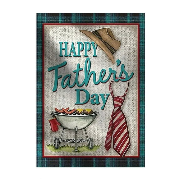 Arestory Happy Fathers Day in Heaven Garden Flag Calla Lily Floral Burlap Yard Flags Family Dad Daddy Remembrance House Banner Grave Cemetery Garden Flags for Outdoor Decorations 12 X 18 Inches