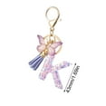 thumbnail image 1 of SATRINO Initial letter Keychains for Women Tassel Butterfly Pink Purple Cute Car Keychain for Wallet Backpack Bag Charm, 1 of 8