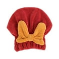 thumbnail image 1 of SATRINO Microfiber Hair Drying Towels - Hair Wrap with Bow-Knot Shower Cap,Coral Velvet Absorbent Turban for Women,1 Pack,Red, 1 of 8