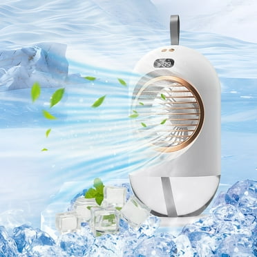 SATRINO Portable Air Conditioner Fan,Camping Fan,Water-Cooled Fan,Misting Fan,Internal Battery,3 levels of speed,Indoor Thermometer,1-8H Timer, Fan for Outdoor Bedroom Home Office Desktop