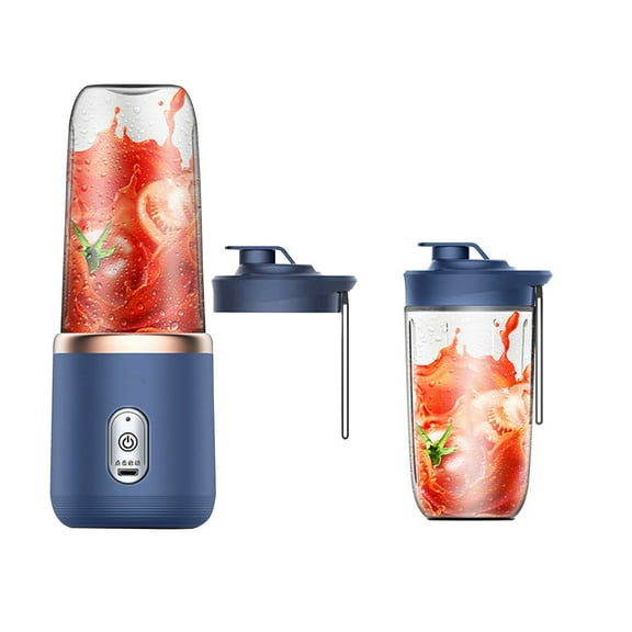 SATRINO Portable Blender,USB Rechargeable Personal Mixer,380ML Mini Blender for Fruit Smoothies and Milkshakes with Six Blades in 3D,Handheld Blender Suitable for Travel,Gym,Outdoor Sport(Blue)