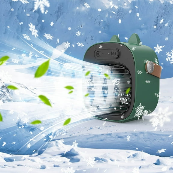 SATRINO Portable Misting Fan with Light, 30000mAh Rechargeable Battery Cooling Camping Fan with 2 Spray Mister, USB Tent Fans with Hook for Outdoor, Hiking, Patio, Travel, Beach, Green