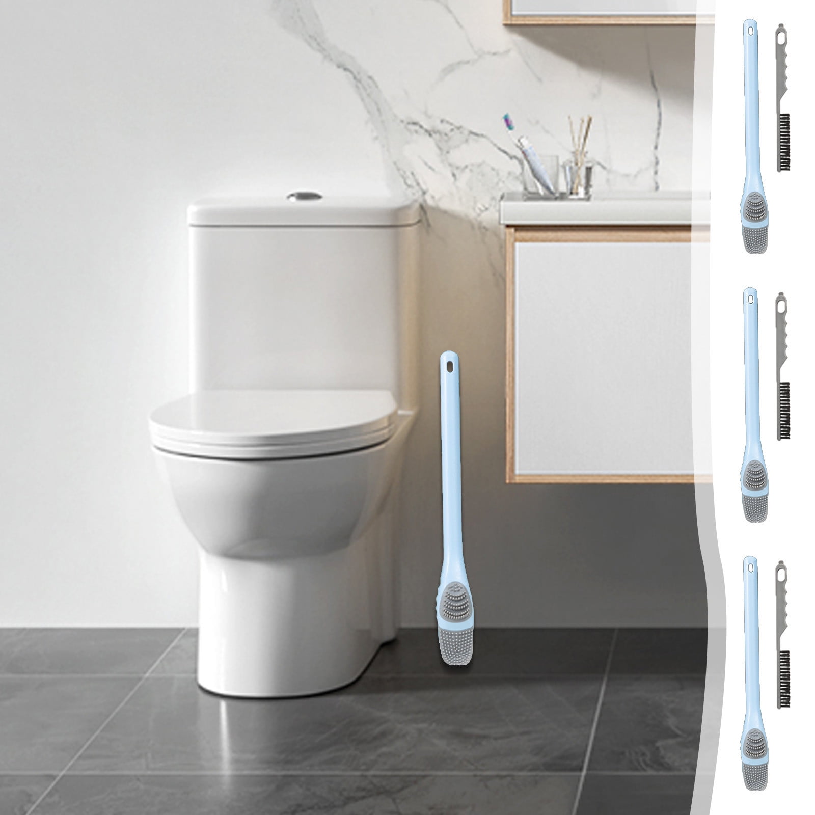 SATRINO RV Toilet Bowl Brush, Toilet Brush Silicone Won't Damage ...