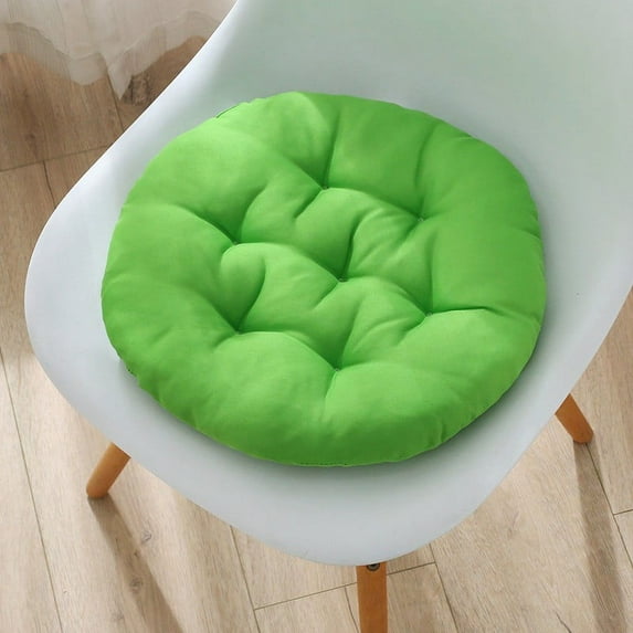 SATRINO Round Chair Cushions for Dining Chairs Memory Foam Tufted Plush Chair Pad Non Slip Soft Seat Cushion for Kitchen Barstool Dining Room Office Outdoor Indoor 16 x 16 Inch Green
