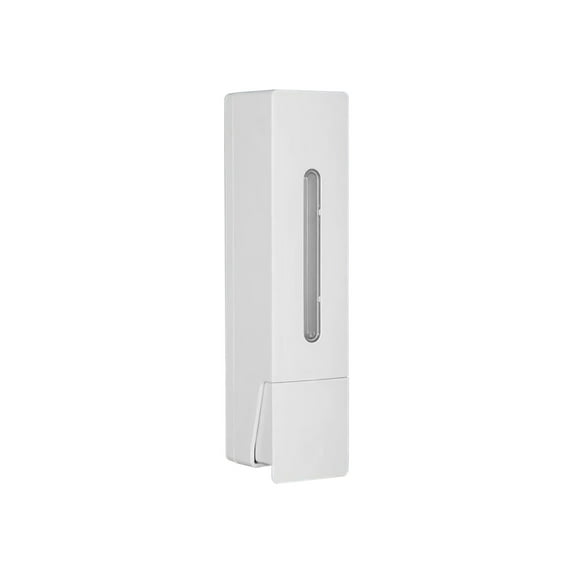 SATRINO Soap Dispenser Wall Mount Manual Pump Hand Soap Dispenser 400ml Gel Liquid Commercial Soap Dispenser Wall Mounted Hand Sanitizer Dispenser Self Adhesive for Home Bathroom (White)