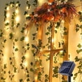 thumbnail image 1 of SATRINO Solar Vine String Lights, 16.4ft 100 LED Solar String Lights, Artificial Ivy Leaf Solar Plant Vine Lights, Outdoor Ivy Fairy Lights for Outside Wedding Garden Fence Wall Hanging Decor, 1 of 8