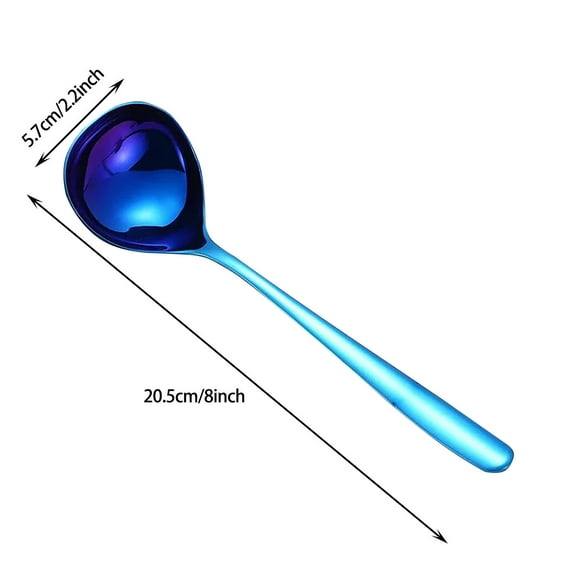 SATRINO Soup Spoons, Premium Stainless Steel Large Round Spoons with Long Handles, 8'' Long Tablespoon, Dishwasher Safe