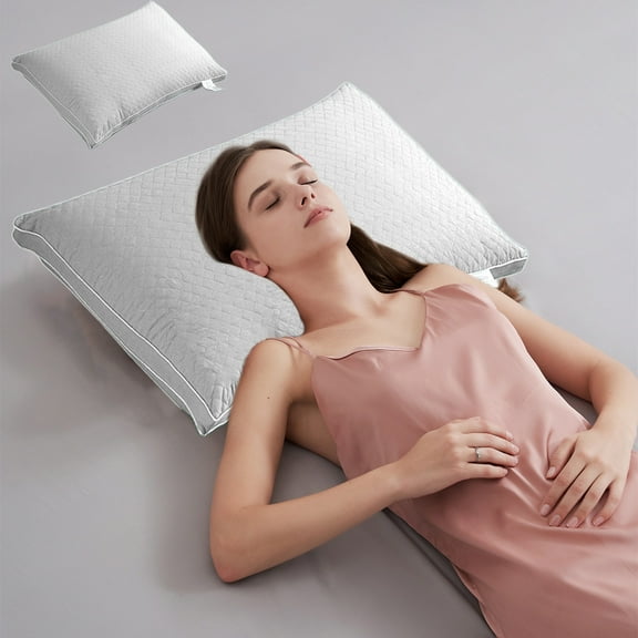 SATRINO Super Slim Gel Memory Foam Pillow for Stomach and Back Sleepers - Thin, Flat Design for Cervical Neck Alignment and Deeper Sleep (1.97-Inches Height, Standard Size)