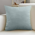 thumbnail image 1 of SATRINO Water Green Colored Solid Velvet Throw Pillow Covers, Cozy Soft Accent Pillow Cases for Sofa Couch Bed and Living Room - 18"x18", 1 of 8