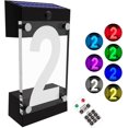 thumbnail image 1 of SATTULKE Acrylic Solar Address Sign,Seven Colors LED Illuminated Solar House Number Wall Mount for Exterior, Waterproof RGB Color Changing Remote,for Home Yard Garden(Number 2), 1 of 6
