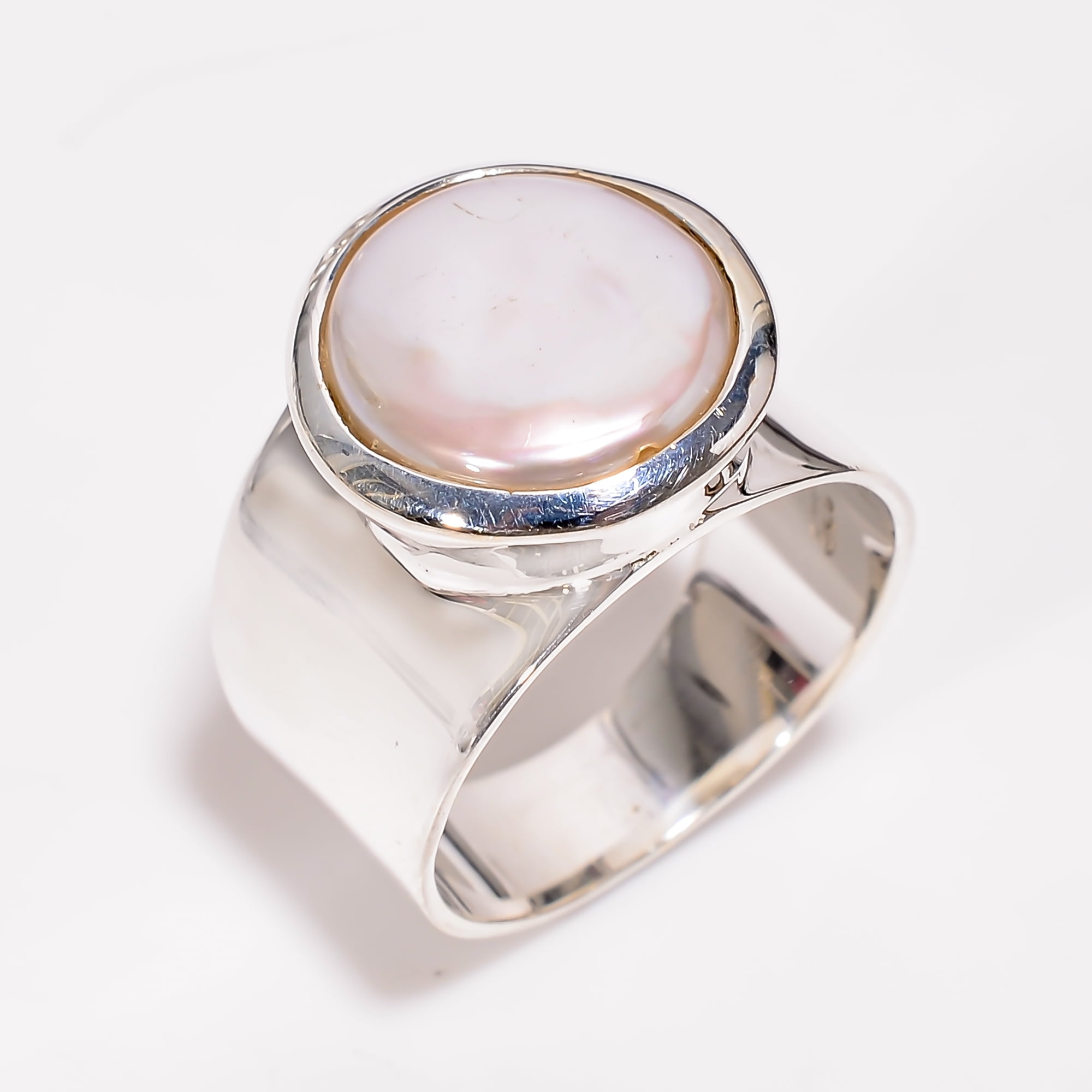 Silve Rring SATYAVIE JEWELLERY 925 Sterling Silve Ring for Wome, Natural Baroque ...
