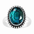 thumbnail image 1 of SATYAVIE JEWELLERY 925 Sterling Silver Ring, Handmade Silver Ring, Silver Oxidised Rings, Oval Cut London Blue Topaz Quartz Gemstone Ring for Women Ring Size US 5, 1 of 5