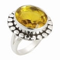thumbnail image 1 of SATYAVIE JEWELLERY 925 Sterling Silver Ring For Womens Citrine Ring Sterling Silver Engagement Ring November Birthstone Bezel Set Gemstone Ring Size US 10.5, 1 of 6