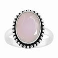 thumbnail image 1 of SATYAVIE JEWELLERY 925 Sterling Silver Ring For Womens Natural Rose Quartz Ring Sterling Silver Engagement oxidised Ring Pink Gemstone Ring Size US 11.5, 1 of 6