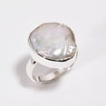 thumbnail image 1 of SATYAVIE JEWELLERY 925 Sterling Silver Ring for Women, Handmade Silver Pearl Ring Size US 5, Silver Pearl Ring, 1 of 1