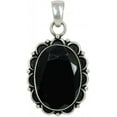 thumbnail image 1 of SATYAVIE JEWELLERY Black Onyx Pendant 925 Sterling Silver Antique Finish Oval Faceted Birthstone Jewelry Gift for Her, 1 of 5