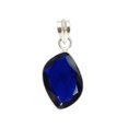 thumbnail image 1 of SATYAVIE JEWELLERY Faceted Blue Sapphire Pendant 925 Sterling Silver Pendant Handmade Jewelry For Women Gift, 1 of 6