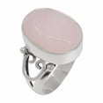 thumbnail image 1 of SATYAVIE JEWELLERY Fine 925 Sterling Silver Ring For Womens Natural Rose Quartz Ring Sterling Silver Boho Ring Oval Gemstone Oxidised Ring Size US 7, 1 of 6