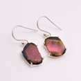 thumbnail image 1 of SATYAVIE JEWELLERY Natural Watermelon Tourmaline Gemstone Drop Earrings for Women Gift, 925 Sterling Silver Handmade Earrings, 1 of 1