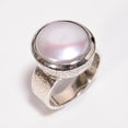 thumbnail image 1 of SATYAVIE JEWELLERY Silver Baroque Pearl Ring for Women, 925 Sterling Silver Ring Size US 8.5 Adjustable, Handmade Ring, 1 of 6