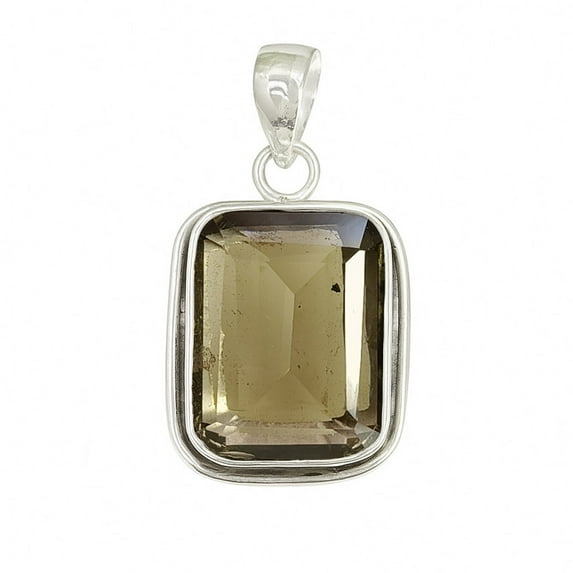 SATYAVIE JEWELLERY Smoky Quartz Gemstone Pendant for Women, 925 Sterling Silver pendant, Brown Gemstone Jewelry, Handamde Vintage Jewelry