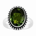 thumbnail image 1 of SATYAVIE JEWELLERY Sterling Silver 925 Ring For Womens Peridot Ring Sterling Silver Dainty oxidised Ring Handmade Ring August Birthstone Green Gemstone Ring Size US 11, 1 of 5