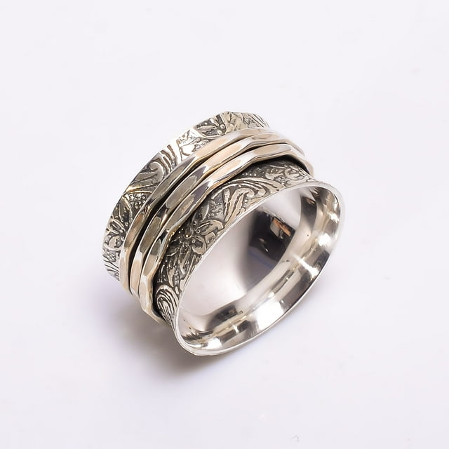 SATYAVIE JEWELLERY Women Ring 925 Sterling Silver Ring, Meditation Ring, Silver Spinner Ring, Boho Ring Handmade Ring Size US 6