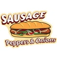 thumbnail image 1 of SAUSAGE PEPPERS & ONIONS 48" Concession Decal sign cart trailer stand sticker equipment, 1 of 3