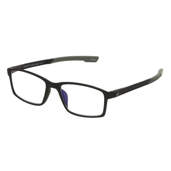 SAV Sportex Blue Light Protection Reading Glasses, Rectangle Full Rim Frame, 4200, +1.75, Gray
