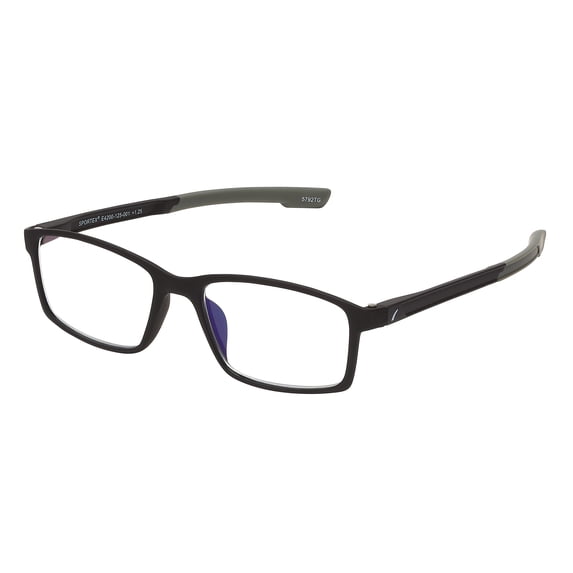 SAV Sportex Blue Light Protection Reading Glasses, Rectangle Full Rim Frame, 4200, +2.50, Gray