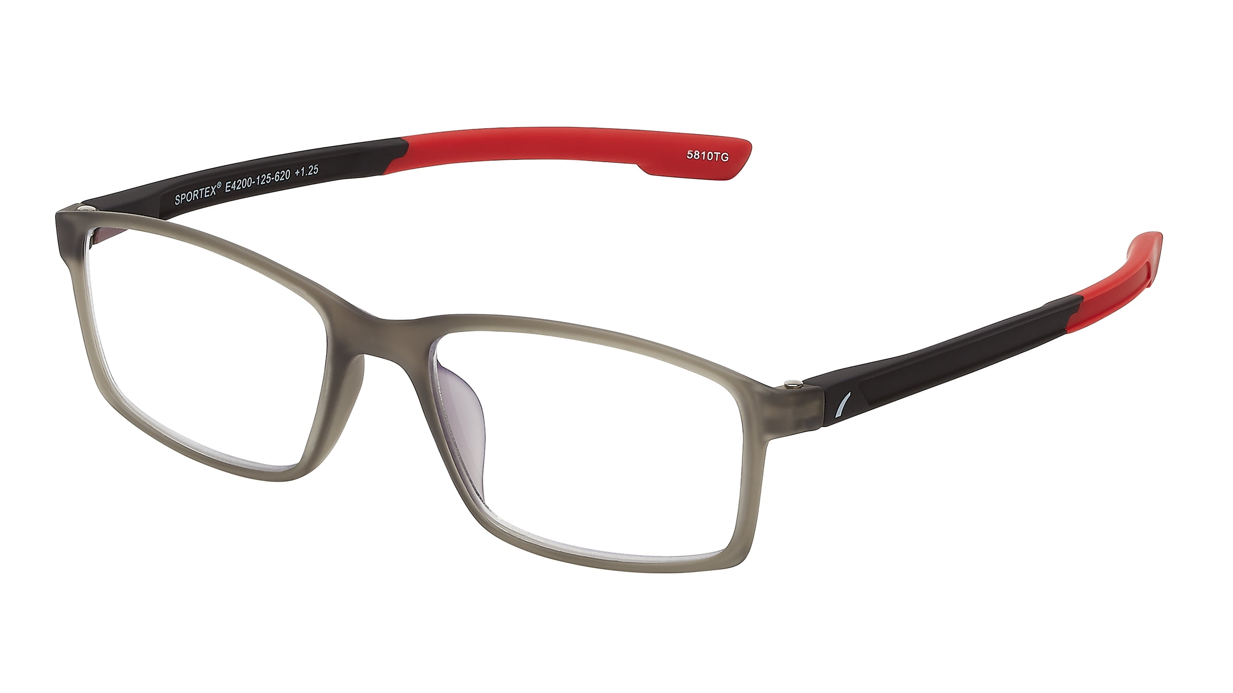 SAV Sportex Blue Light Protection Reading Glasses, Rectangle Full Rim Frame, 4200, +2.50, Sport Red