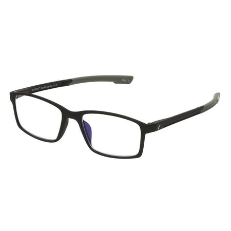 SAV Sportex Blue Light Protection Reading Glasses, Rectangle Full Rim Frame, 4200, +2.75, Gray