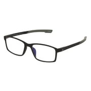 SAV Sportex Blue Light Protection Reading Glasses, Rectangle Full Rim Frame, 4200, +2.75, Gray