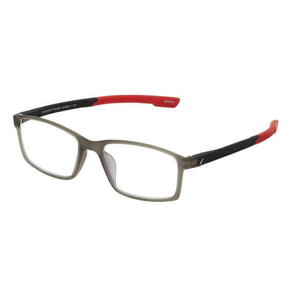 SAV Sportex Blue Light Protection Reading Glasses, Rectangle Full Rim Frame, 4200, +2.75, Sport Red