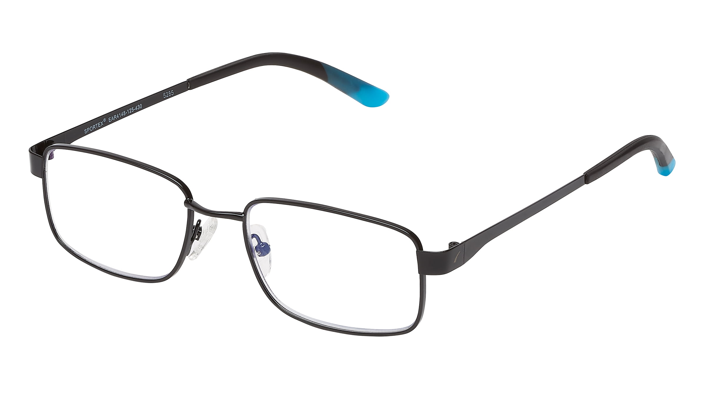 SAV Sportex Blue Light Reading Glasses, Stainless Steel Rectangle Frame, AR4148, +1.75, Sport Blue