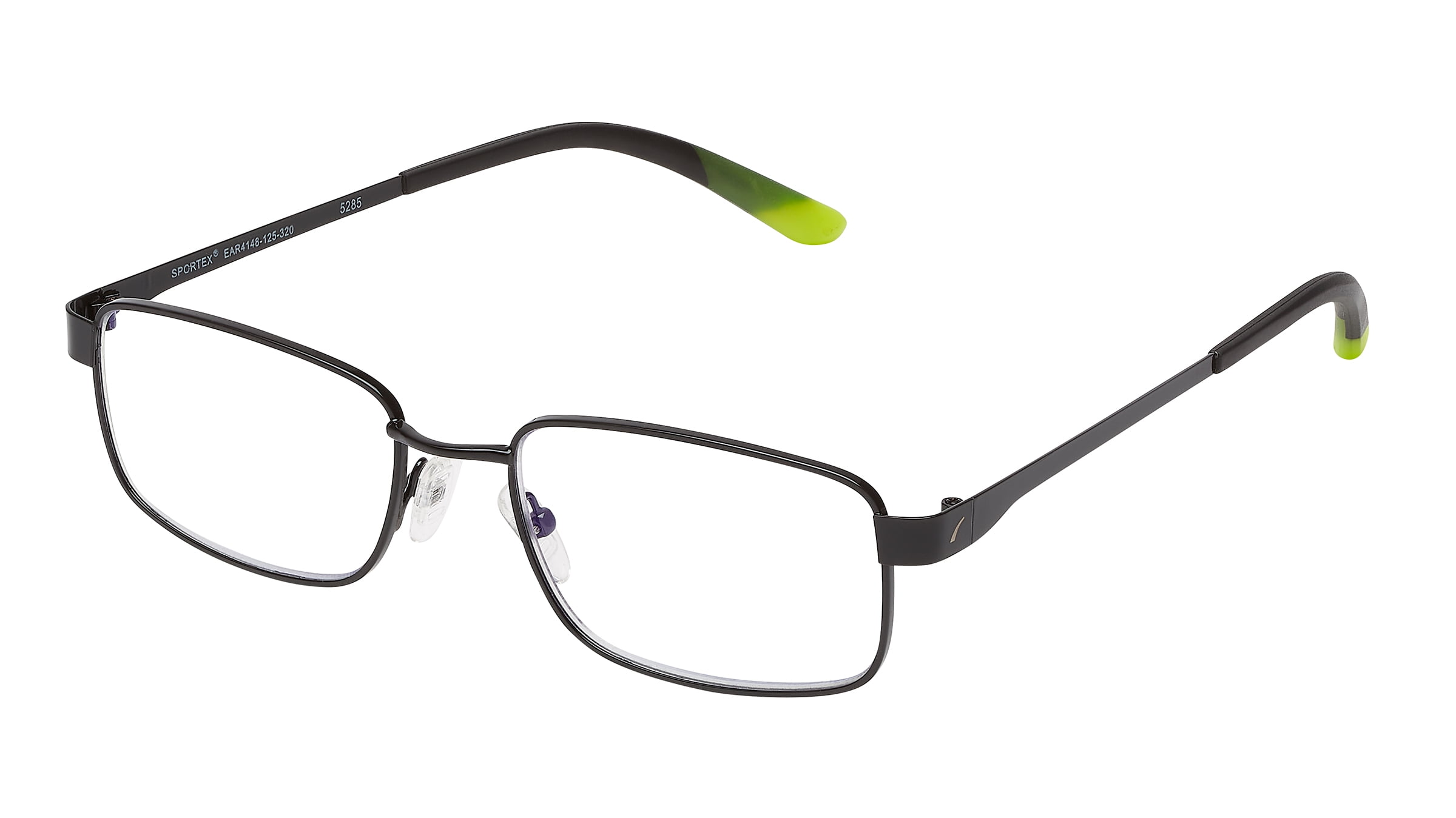 SAV Sportex Blue Light Reading Glasses, Stainless Steel Rectangle Frame, AR4148, +1.75, Sport Green