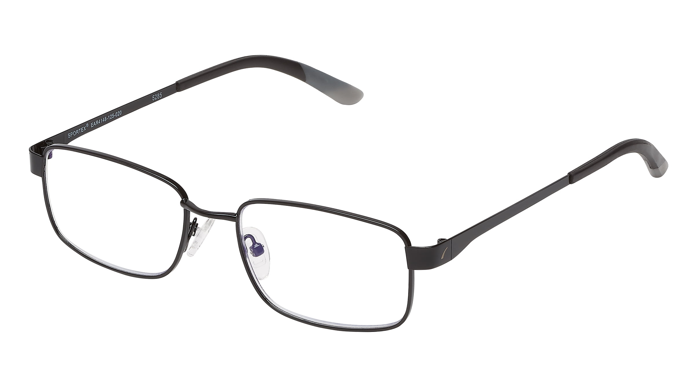 SAV Sportex Blue Light Reading Glasses, Stainless Steel Rectangle Sport Frame, AR4148, +2.50, Gray