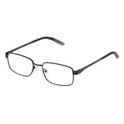 SAV Sportex Blue Light Reading Glasses, Stainless Steel Rectangle Sport Frame, AR4148, +2.75, Gray