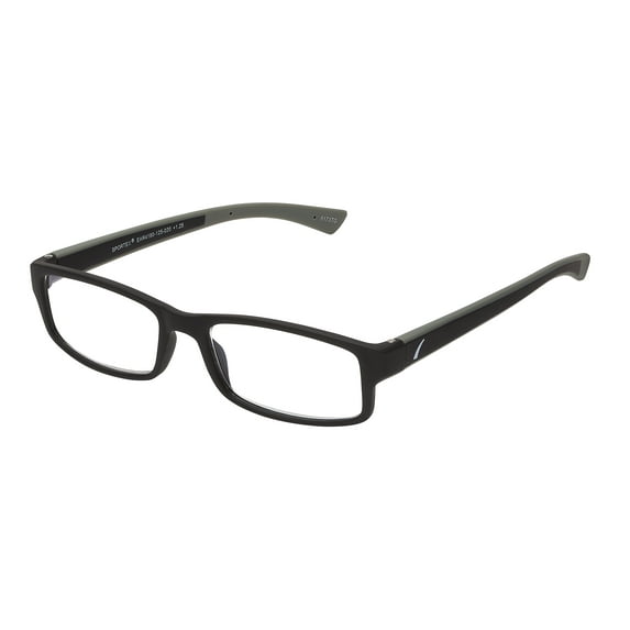 SAV Sportex Reading Glasses, Modern Rectangular Frame, AR4160, +2.00, Gray