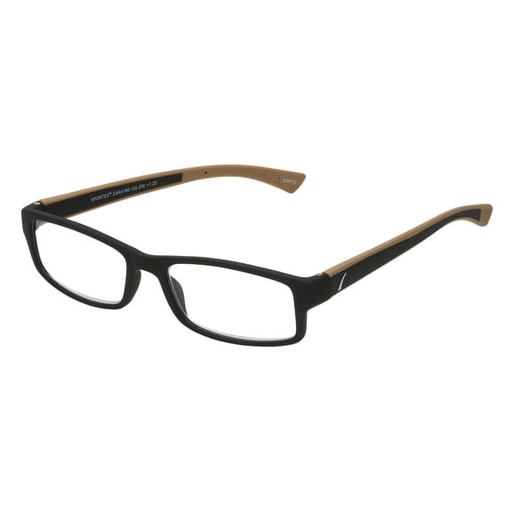SAV Sportex Reading Glasses, Modern Rectangular Sport Frame, AR4160, +1.50, Brown